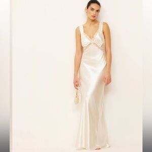 Reformation Chania Silk Dress - Ivory